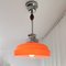 Large Mid-Century Modern Orange Opaline Glass Hanging Lamp, 1960s 7