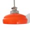 Grande Lampe à Suspension Mid-Century en Verre Opalin Orange, 1960s 3