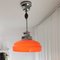 Large Mid-Century Modern Orange Opaline Glass Hanging Lamp, 1960s, Image 4