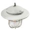Vintage Industrial White Metal & Clear Glass Pendant Lamp by Industria Rotterdam, Image 2