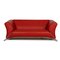 Red Leather 322 Two-Seater Couch by Rolf Benz 1