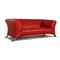 Red Leather 322 Two-Seater Couch by Rolf Benz 6