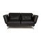 Black Leather Two-Seater Moule Couch by Brühl & Sippold 1