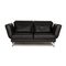 Schwarzes Leder Zwei-Sitzer Moule Sofa von Brühl & Sippold 1