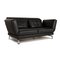 Black Leather Two-Seater Moule Couch by Brühl & Sippold 8