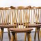 Bentwood Spindle Back Upholstered Dining Chair from Baumann, 1950s, Set of 8 5