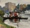 Boris Mikhailovich Lavrenko, On the River Bank, A Fisherman, 1980s, Oil on Canvas, Framed 6
