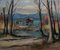 Walter Mafli, Au bord du lac, Portalban, 1946, Oil on Canvas, Framed, Immagine 2