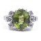 Vintage 18 Karat Gold Ring with 5.60 Karat Olivine and 0.38 CTW Diamonds, 1970s 1