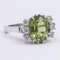 Vintage 18 Karat Gold Ring with 5.60 Karat Olivine and 0.38 CTW Diamonds, 1970s, Image 2