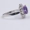 Vintage 14 Karat White Gold Ring with Central 3 CT Amethyst and Diamonds, 1970s 3