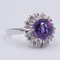 Vintage 14 Karat White Gold Ring with Central 3 CT Amethyst and Diamonds, 1970s 2