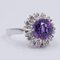 Vintage 14 Karat White Gold Ring with Central 3 CT Amethyst and Diamonds, 1970s, Image 2