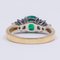 Vintage 18 Karat Gold Ring with Central Emerald and 0.50 CT Cut Diamonds, 1940s, Image 4