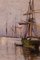 Impressionist Marine Study of a Harbour and Sailing Ships, 1880s, Oil on Panel, Framed 3