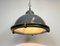 Industrial Grey Pendant Lamp with Clear Glass Cover, 1970s, Image 15