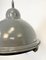 Industrial Grey Pendant Lamp with Clear Glass Cover, 1970s 6