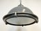 Industrial Grey Pendant Lamp with Clear Glass Cover, 1970s 5