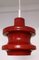 Vintage Ceiling Lamp with Red Segmented & Inside White Undertaking Glass Screen, 1970s, Image 4