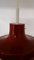 Lampada da soffitto vintage con paralume in vetro rosso e bianco, anni '70, Immagine 5