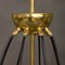 Italian Brass Chandelier with 8 Opaline Glass Globes in the Style of Gino Sarfatti 9