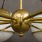 Italian Brass Chandelier with 8 Opaline Glass Globes in the Style of Gino Sarfatti, Image 8