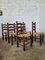 Vintage Straw & Wood Chairs by Georges Robert, Set of 6 2