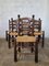 Vintage Straw & Wood Chairs by Georges Robert, Set of 6, Image 4