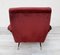 Armchair in Bordeaux Velvet with Stiletto Feet with Brass Final, 1950s 5