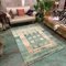 Afghan Handmade Chobi Rug in Green Wool 4