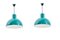 Turquoise Pendant Lamps, Denmark, 1960s, Set of 2, Image 1