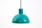 Turquoise Pendant Lamps, Denmark, 1960s, Set of 2, Image 3