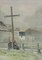 C. Koella, Cross Place Du Village, Watercolor on Paper, 1897 1