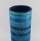 Große glasierte Keramikvase in Rimini-Blau von Aldo Londi für Bitossi 5