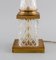 Grandes Lampes de Bureau en Verre de Cristal Transparent et Laiton, France, Set de 2 5
