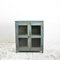 Blauer Vintage Vintage Schrank mit Glasfront 1