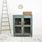 Blauer Vintage Vintage Schrank mit Glasfront 3