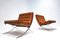 Cognac Leather Barcelona Chairs Set with Ottoman for Knoll, 1960s 4