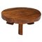 Wabi-Sabi Wooden Round Coffee Table, 1950s 1