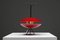Mid-Century Space Age Red & Black Lamp with Brass Base, 1970s 2