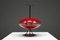 Mid-Century Space Age Red & Black Lamp with Brass Base, 1970s 4