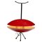 Mid-Century Space Age Red & Black Lamp with Brass Base, 1970s 1