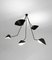 Modern Black Spider Ceiling Lamp with 5 Curved Fixed Arms by Serge Mouille, Image 2