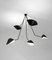 Modern Black Spider Ceiling Lamp with 5 Curved Fixed Arms by Serge Mouille, Image 3