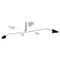 Mid-Century Modern Black and White Ceiling Lamp with 6 Rotating Arms by Serge Mouille 1