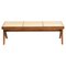 057 Civil Bench in Wood and Woven Viennese Cane by Pierre Jeanneret for Cassina 1