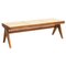 057 Civil Bench in Wood and Woven Viennese Cane by Pierre Jeanneret for Cassina 2