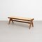 057 Civil Bench in Wood and Woven Viennese Cane by Pierre Jeanneret for Cassina 9