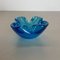 Cuenco o cenicero de cristal de Murano azul claro, años 70, Imagen 10