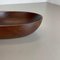 Large Brass & Leather Handle Teak Bowl by Carl Auböck, Austria, 1950s 12